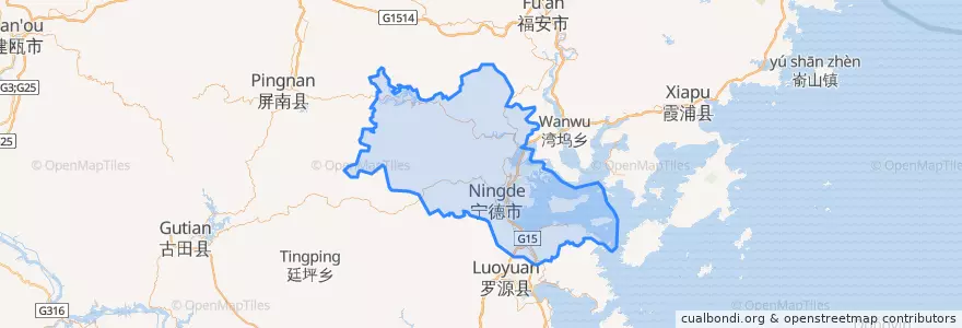 Mapa de ubicacion de Jiāochéng Qū.
