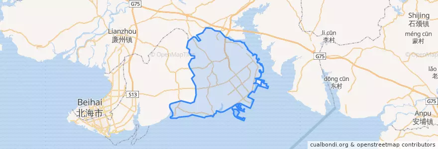 Mapa de ubicacion de 铁山港区 (Tieshangang).