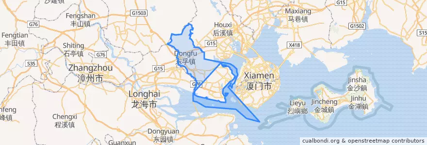 Mapa de ubicacion de Haicang.