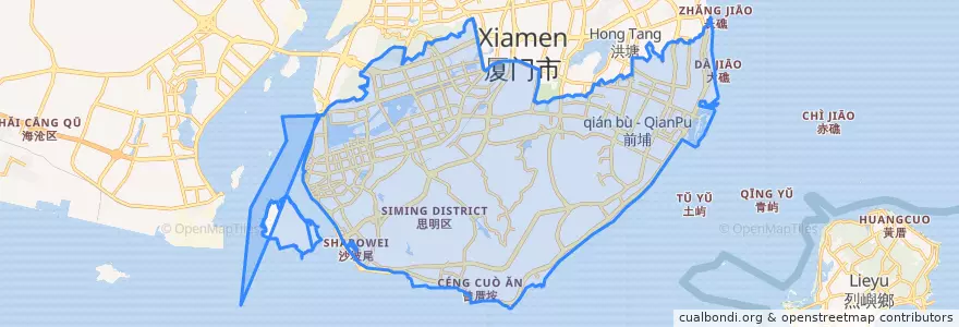 Mapa de ubicacion de Siming.