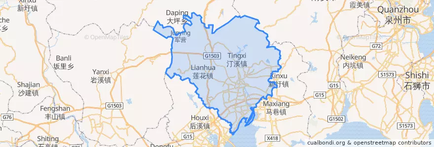 Mapa de ubicacion de Tong’an.