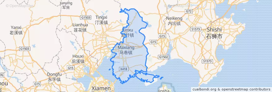 Mapa de ubicacion de Xiang'an.