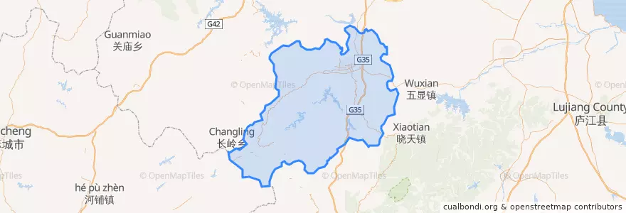 Mapa de ubicacion de Huoshan County.