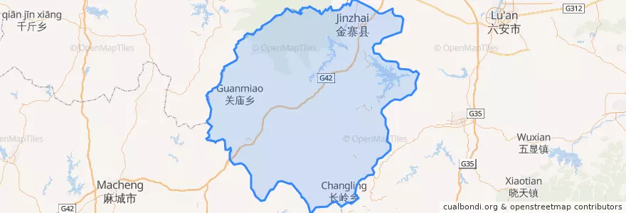 Mapa de ubicacion de 金寨县 (Jinzhai).