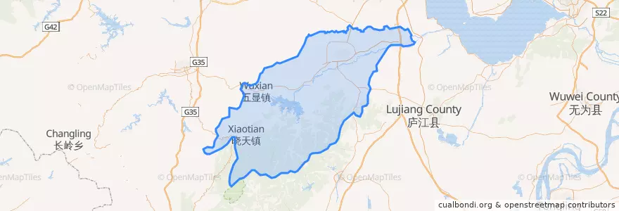 Mapa de ubicacion de 舒城县 (Shucheng).
