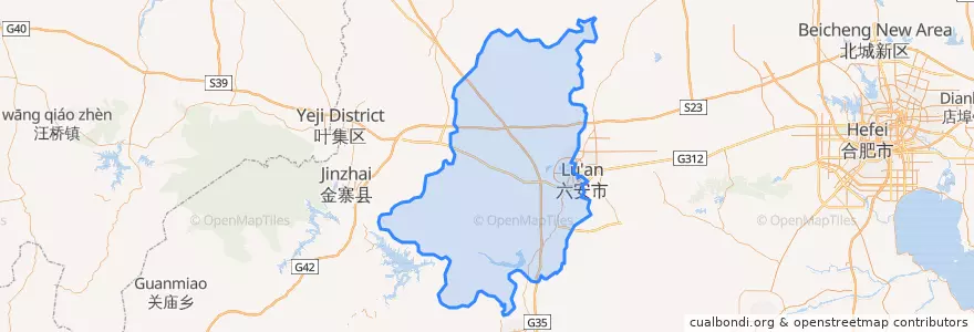 Mapa de ubicacion de 裕安区 (Yu'an).
