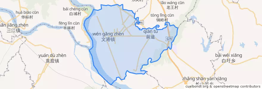 Mapa de ubicacion de 文港镇.