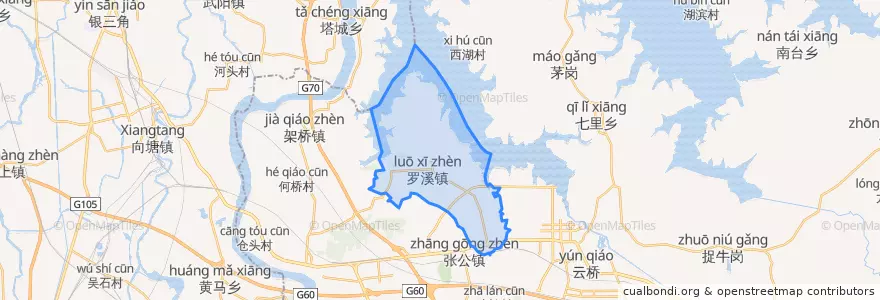 Mapa de ubicacion de 罗溪镇.