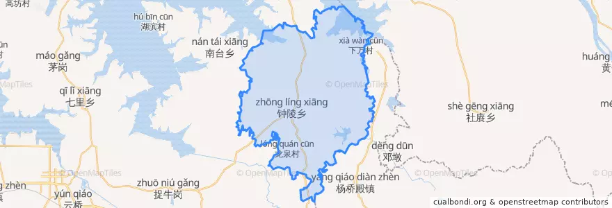 Mapa de ubicacion de 钟陵乡.