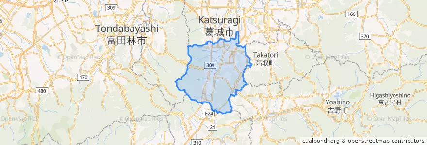Mapa de ubicacion de 御所市.