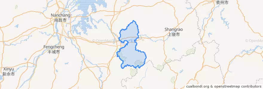 Mapa de ubicacion de 贵溪市 (Guixi).
