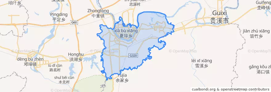 Mapa de ubicacion de 月湖区 (Yuehu).