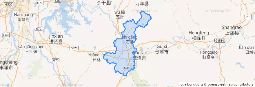 Mapa de ubicacion de 余江区 (Yujiang).