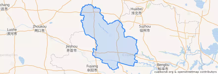 Mapa de ubicacion de 亳州市 / Bozhou.