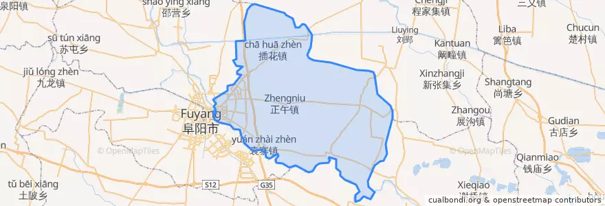 Mapa de ubicacion de 颍东区 (Yingdong).