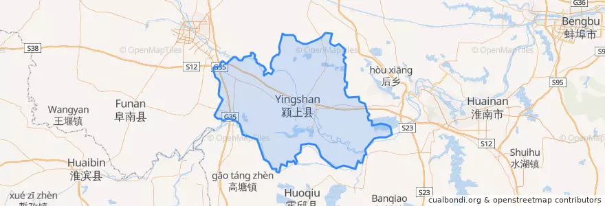 Mapa de ubicacion de 颍上县 (Yingshang).