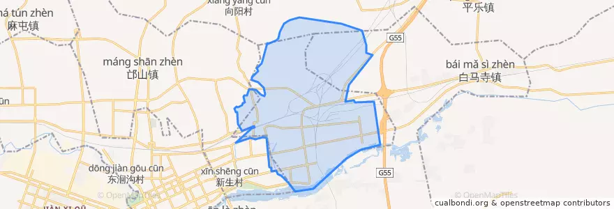 Mapa de ubicacion de 瀍河回族区.