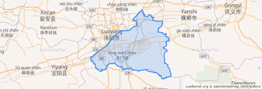 Mapa de ubicacion de Luolong District.