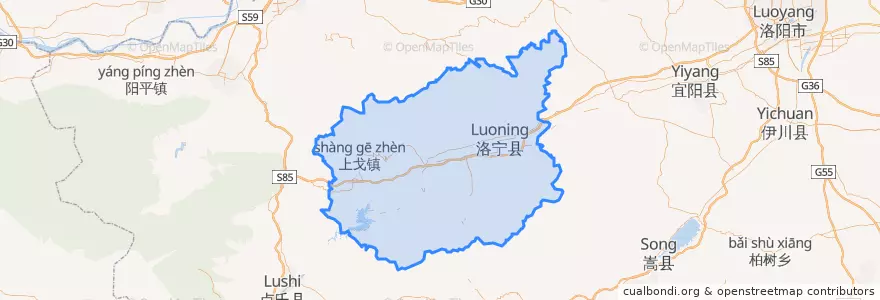 Mapa de ubicacion de 洛宁县 (Luoning).