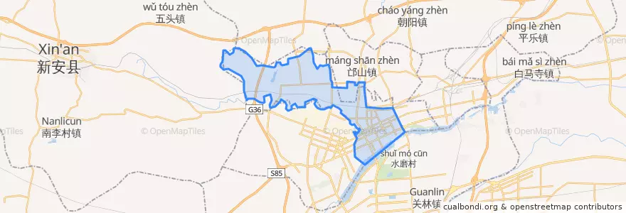 Mapa de ubicacion de 西工区.