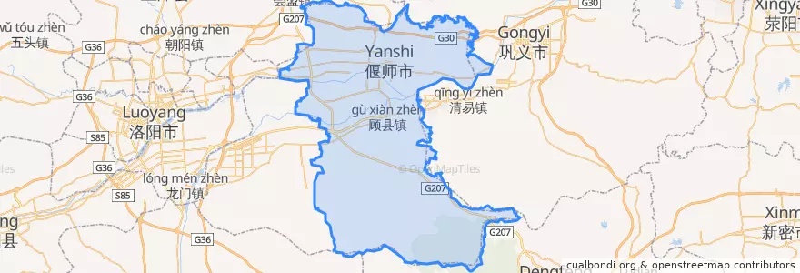 Mapa de ubicacion de 偃师市.