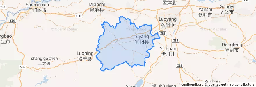 Mapa de ubicacion de 宜阳县.
