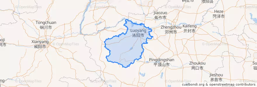 Mapa de ubicacion de 洛阳市.