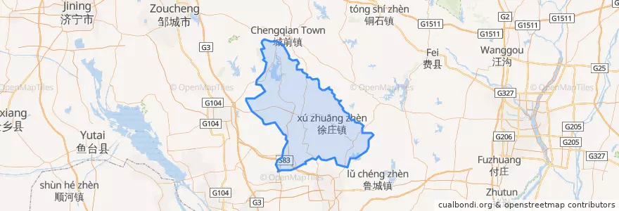Mapa de ubicacion de 山亭区 (Shanting).