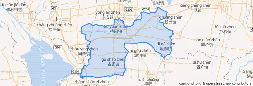 Mapa de ubicacion de 峄城区 (Yicheng).