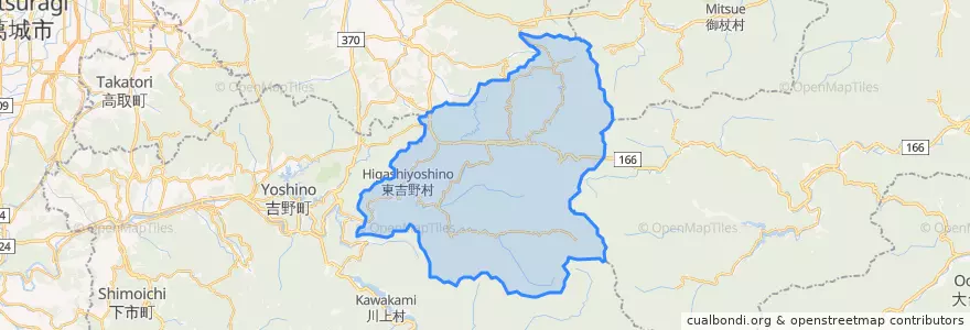 Mapa de ubicacion de Higashiyoshino.