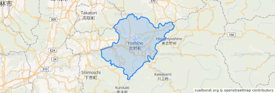 Mapa de ubicacion de 吉野町.