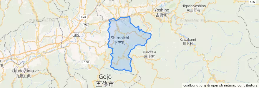 Mapa de ubicacion de 下市町.