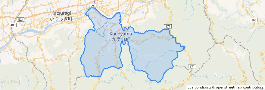 Mapa de ubicacion de 九度山町.