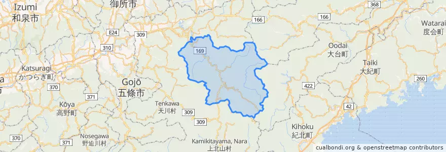 Mapa de ubicacion de 川上村.