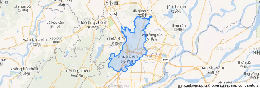 Mapa de ubicacion de 乐化镇.