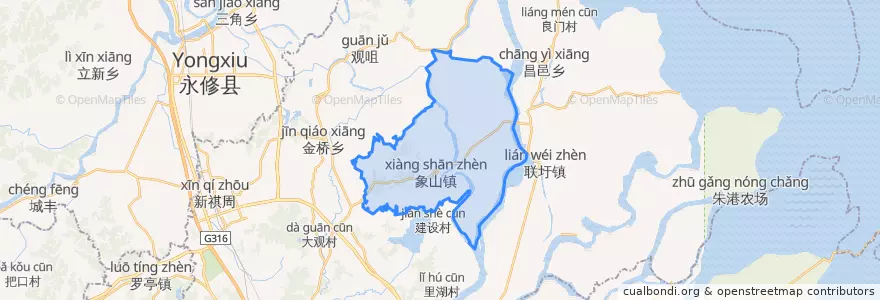 Mapa de ubicacion de 象山镇.