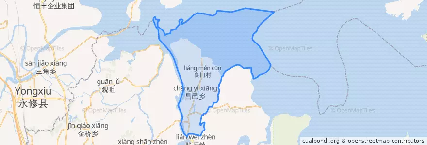 Mapa de ubicacion de 昌邑乡.