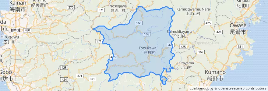 Mapa de ubicacion de 十津川村.