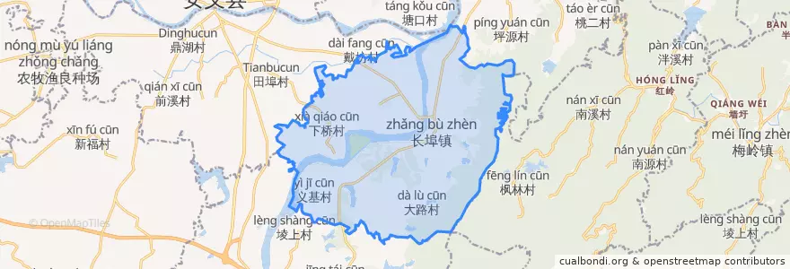 Mapa de ubicacion de 长埠镇.