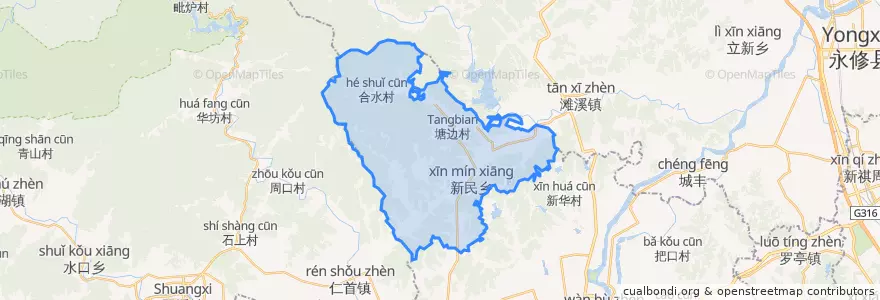 Mapa de ubicacion de 新民乡.