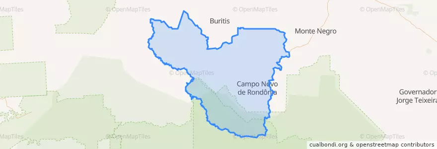 Mapa de ubicacion de Campo Novo de Rondônia.