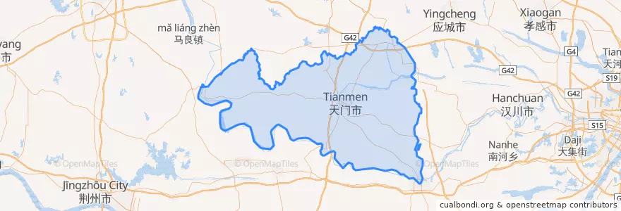 Mapa de ubicacion de 天门市.