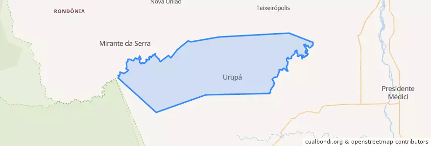 Mapa de ubicacion de Urupá.