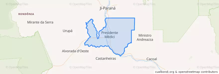 Mapa de ubicacion de Presidente Médici.