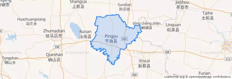 Mapa de ubicacion de 平舆县.