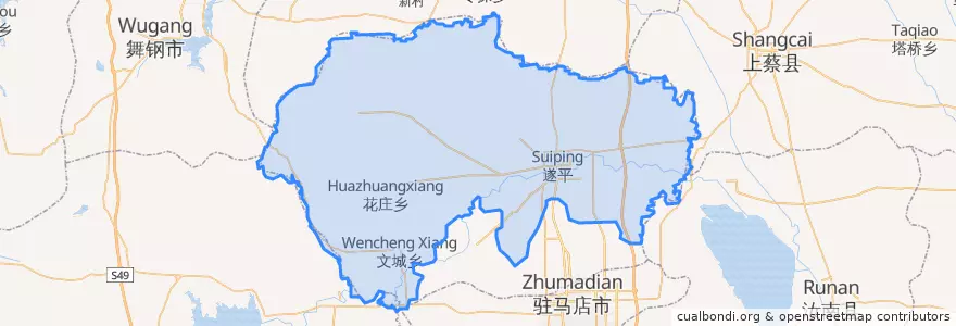 Mapa de ubicacion de 遂平县.