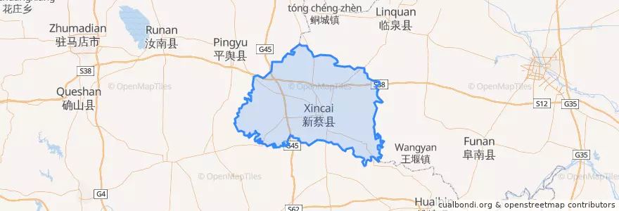 Mapa de ubicacion de 新蔡县.