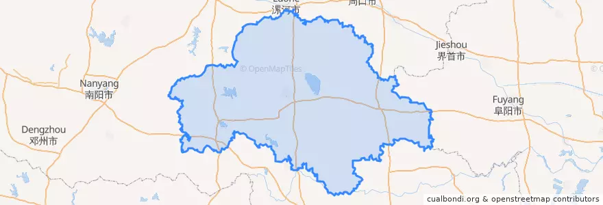 Mapa de ubicacion de 驻马店市.