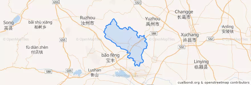 Mapa de ubicacion de 郏县.