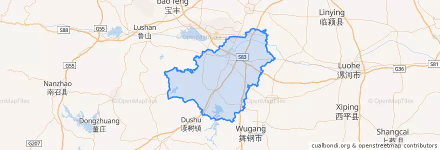 Mapa de ubicacion de 叶县.